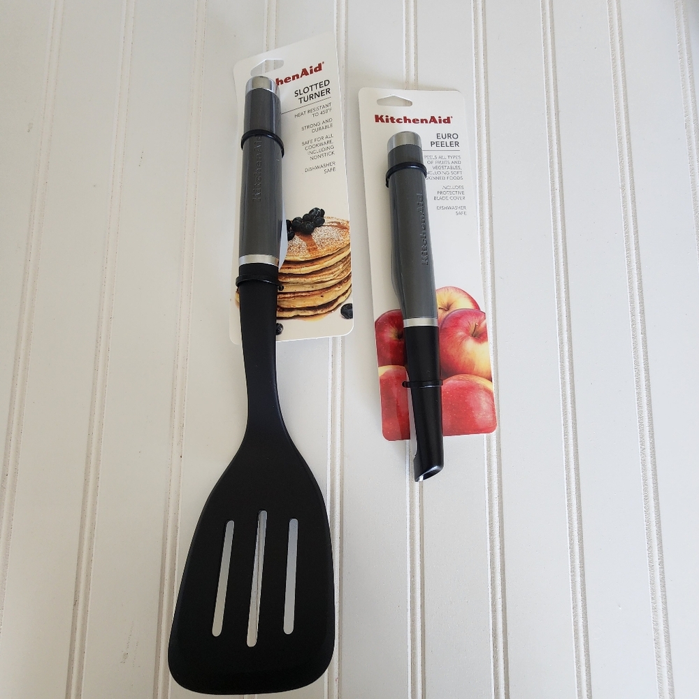 NEW KitchenAid Euro Peeler & Slotted turner  in  grey kitchen tool